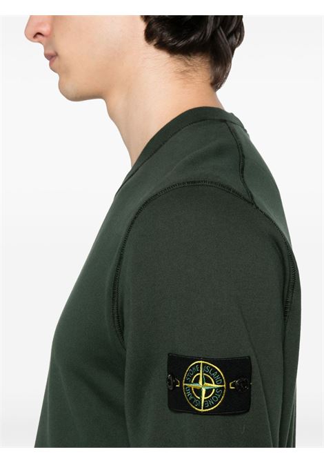 brushed organic cotton fleece sweatshirt man juniper STONE ISLAND | K2S15 6100060 S0051V005E